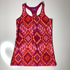 Head Geometric Pink Orange Racerback Active Stretchy Workout Tank Top SIZE SMALL